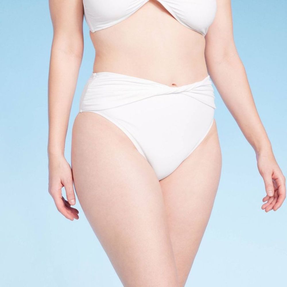 Women's Twist-Front High Waist Medium Coverage Bikini Bottom - Shade & Shor